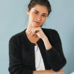 Trui En Vest<Blancheporte Paletotvest, harig tricot zwart