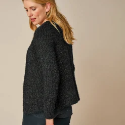 Trui En Vest<Blancheporte Paletotvest in zacht fantasietricot zwart
