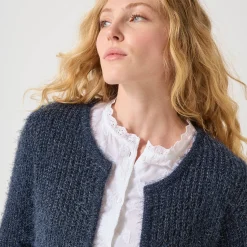 Trui En Vest<Blancheporte Paletotvest in zacht fantasietricot marine