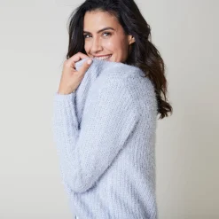 Trui En Vest<Blancheporte Paletotvest in zacht fantasietricot parelgrijs
