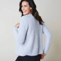 Trui En Vest<Blancheporte Paletotvest in zacht fantasietricot parelgrijs