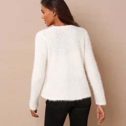 Trui En Vest<Blancheporte Paletotvest in zacht fantasietricot naturel