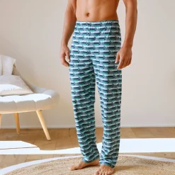 Pyjama En Kamerjas<Blancheporte Pantalon pyjama coton imprimé blauw / groen