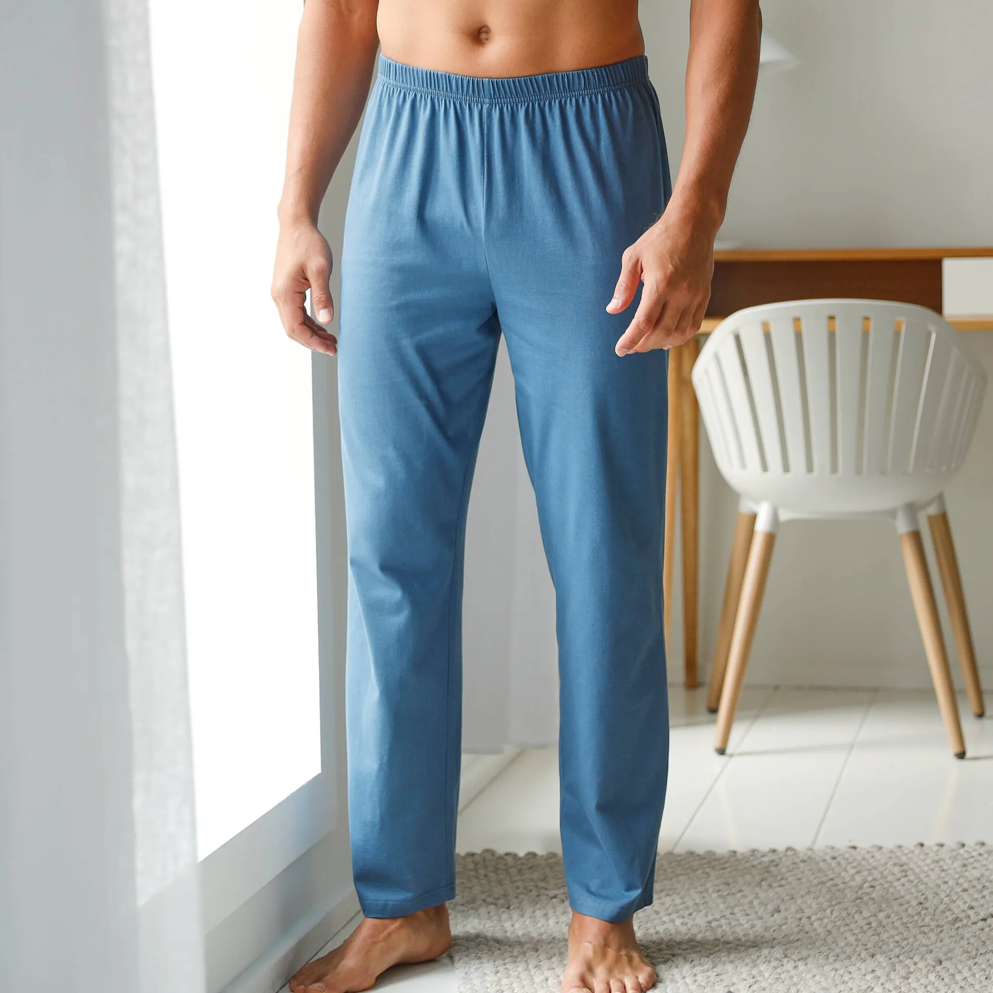 Pyjama En Kamerjas<Blancheporte Pantalon pyjama coton uni grijsblauw