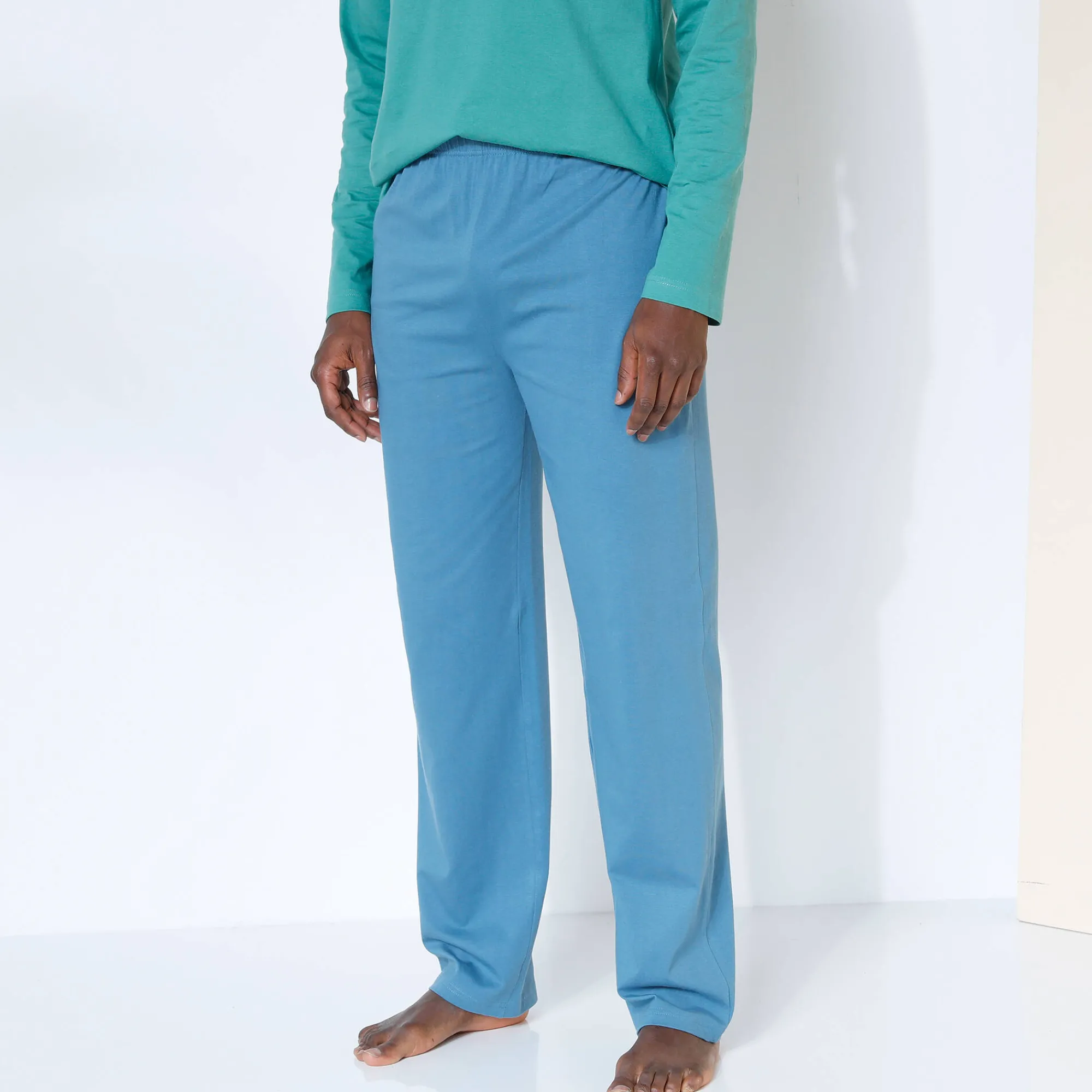 Pyjama En Kamerjas<Blancheporte Pantalon pyjama coton uni blauw