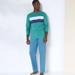 Pyjama En Kamerjas<Blancheporte Pantalon pyjama coton uni blauw