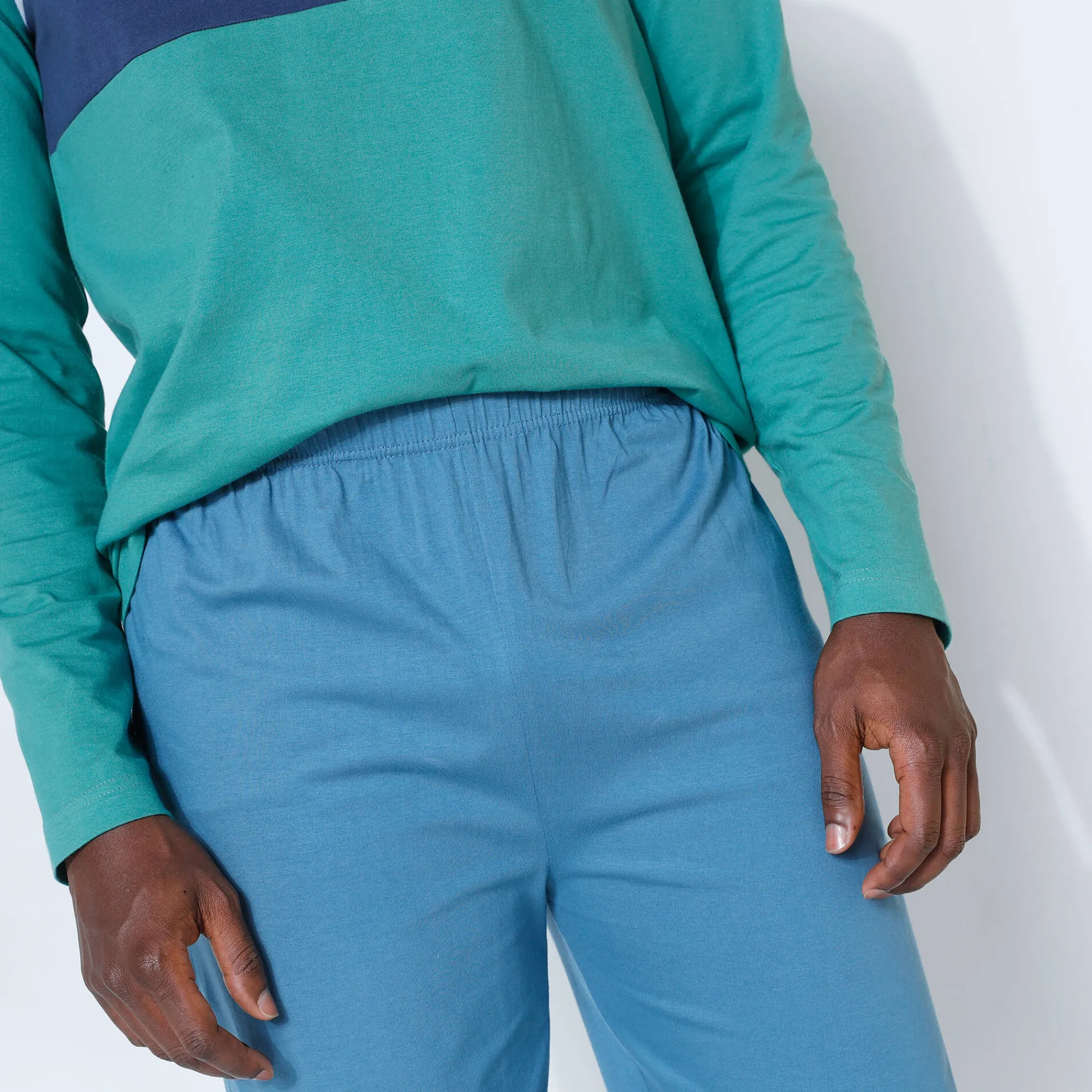 Pyjama En Kamerjas<Blancheporte Pantalon pyjama coton uni blauw