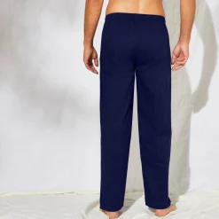 Pyjama En Kamerjas<Blancheporte Pantalon pyjama uni + carreaux bas droits - lot de 2 blauw + marine