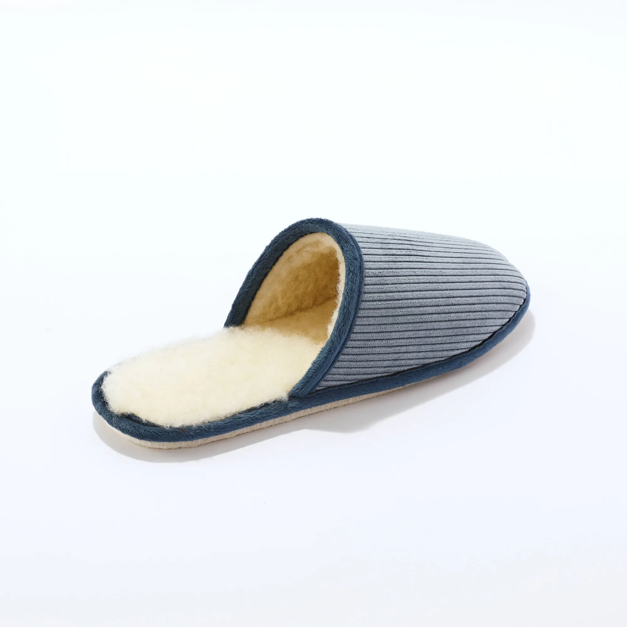 Sloffen|Sloffen<Blancheporte Pantoffelmuiltjes in velours jeansblauw