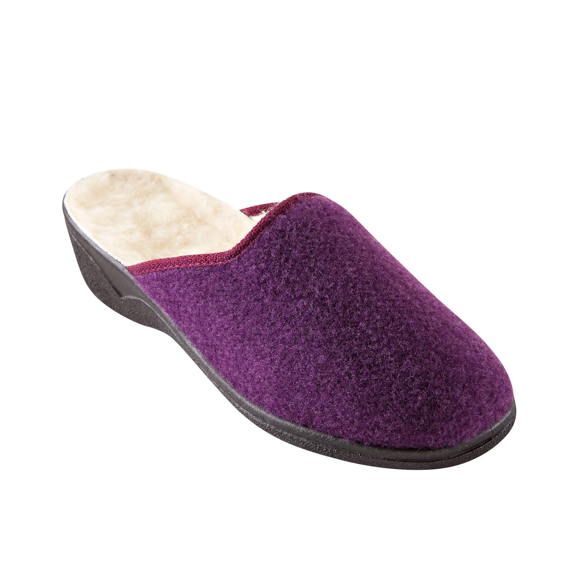 Sloffen|Sloffen<Blancheporte Pantoffels - wolvoering pruim