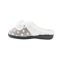 Sloffen|Sloffen<Blancheporte Pantoffels in fleece met bolletjesprint grijs