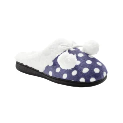 Sloffen|Sloffen<Blancheporte Pantoffels in fleece met bolletjesprint marine