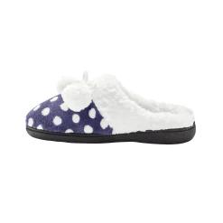 Sloffen|Sloffen<Blancheporte Pantoffels in fleece met bolletjesprint marine