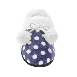 Sloffen|Sloffen<Blancheporte Pantoffels in fleece met bolletjesprint marine