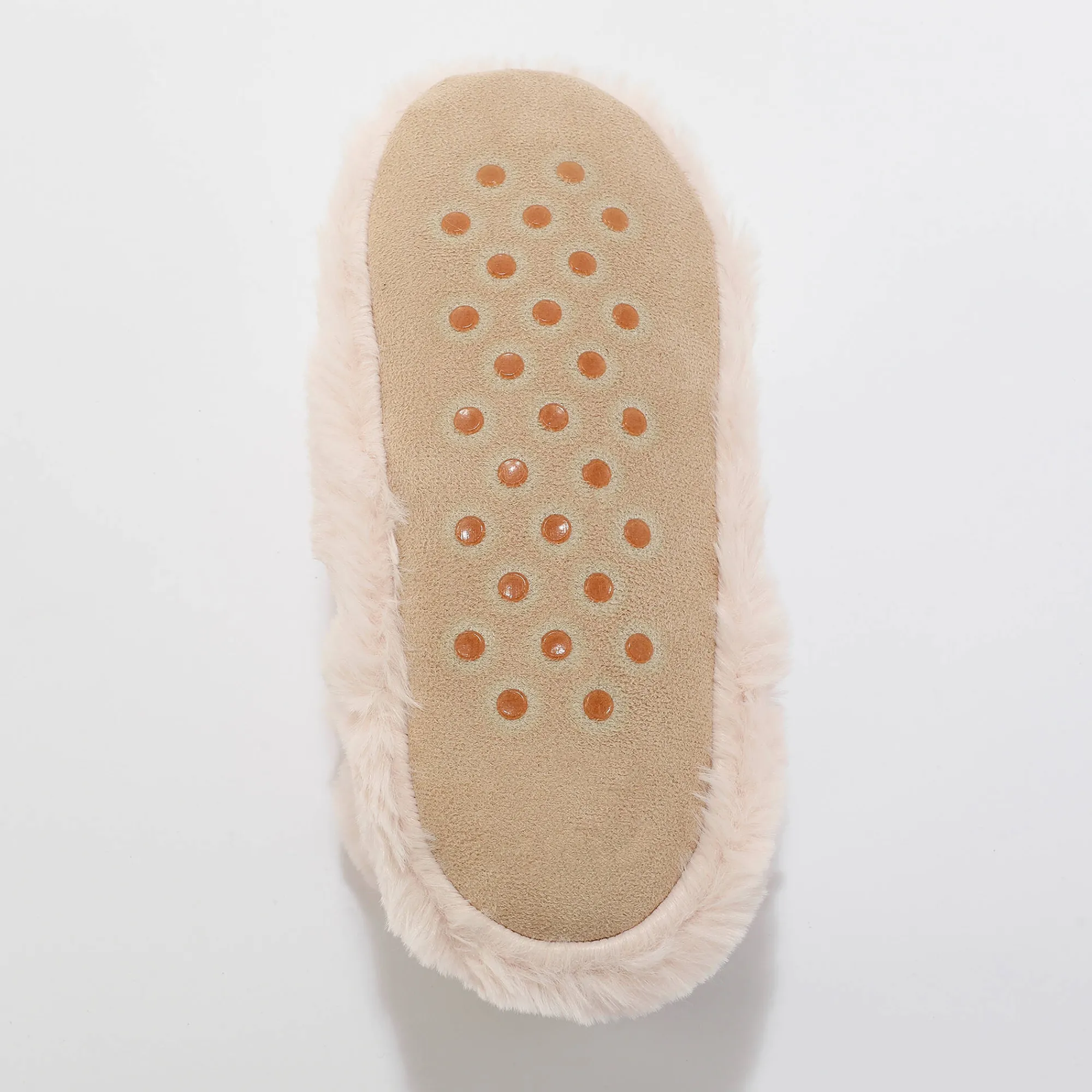 Sloffen|Sloffen<Blancheporte Pantoffels in laarsmodel met pompons en nepbontaspect roze