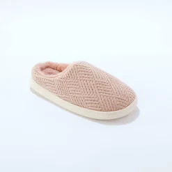 Sloffen|Sloffen<Blancheporte Pantoffels in muiltjesmodel, gevoerd roze