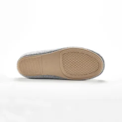 Sloffen|Sloffen<Blancheporte Pantoffels met opgelegde bloem - comfortabele breedte chiné grijs