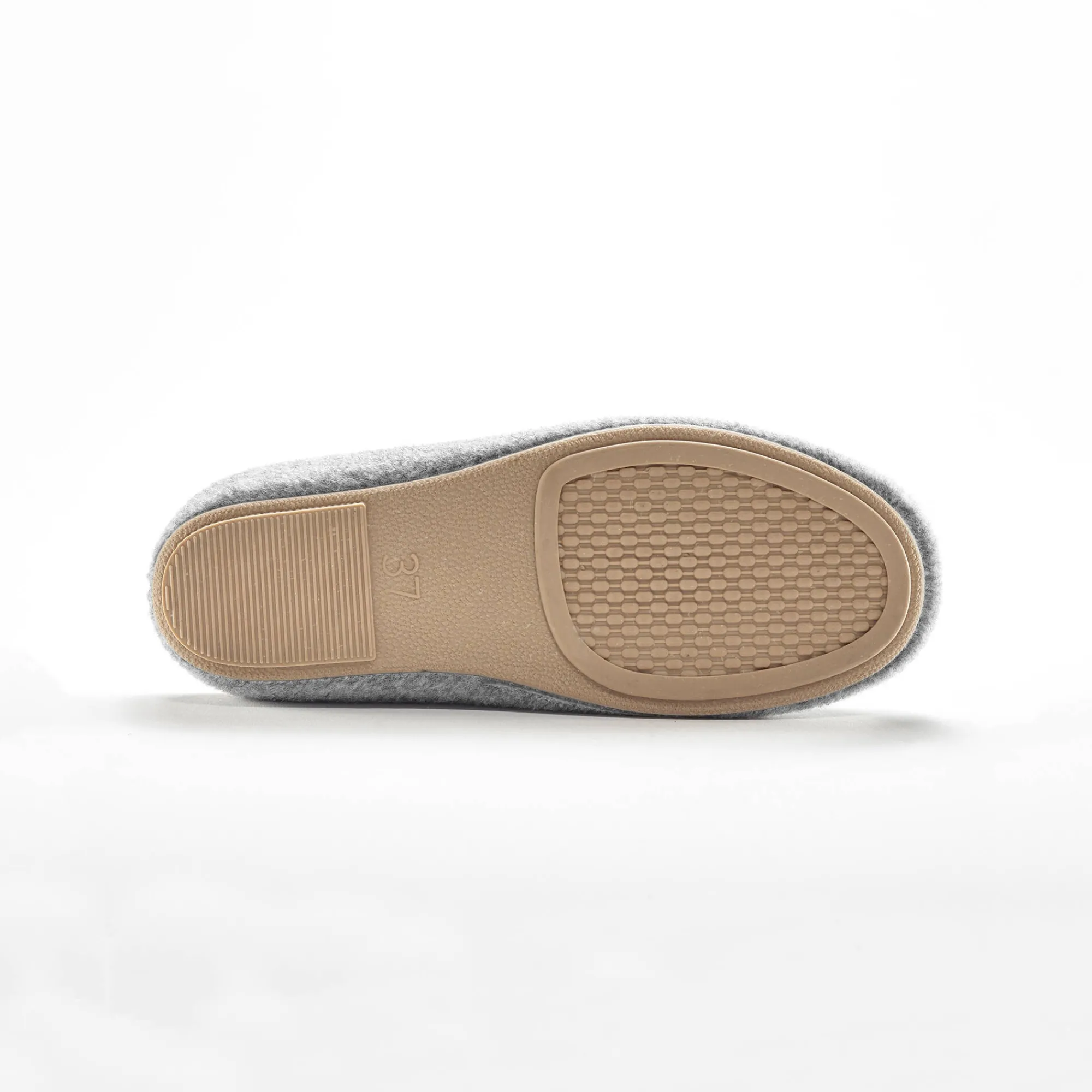 Sloffen|Sloffen<Blancheporte Pantoffels met opgelegde bloem - comfortabele breedte chiné grijs