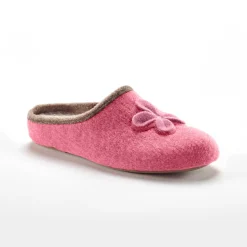 Sloffen|Sloffen<Blancheporte Pantoffels met opgelegde bloem - comfortabele breedte framboos