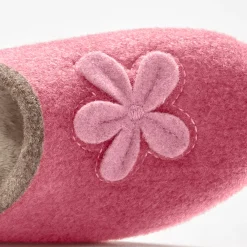 Sloffen|Sloffen<Blancheporte Pantoffels met opgelegde bloem - comfortabele breedte framboos
