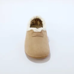 Sloffen|Sloffen<Blancheporte Pantoffels met rand, binnenkant met luipaardprint beige