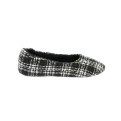 Sloffen|Sloffen<Dim Pantofffels in ballerinamodel, geruit zwart
