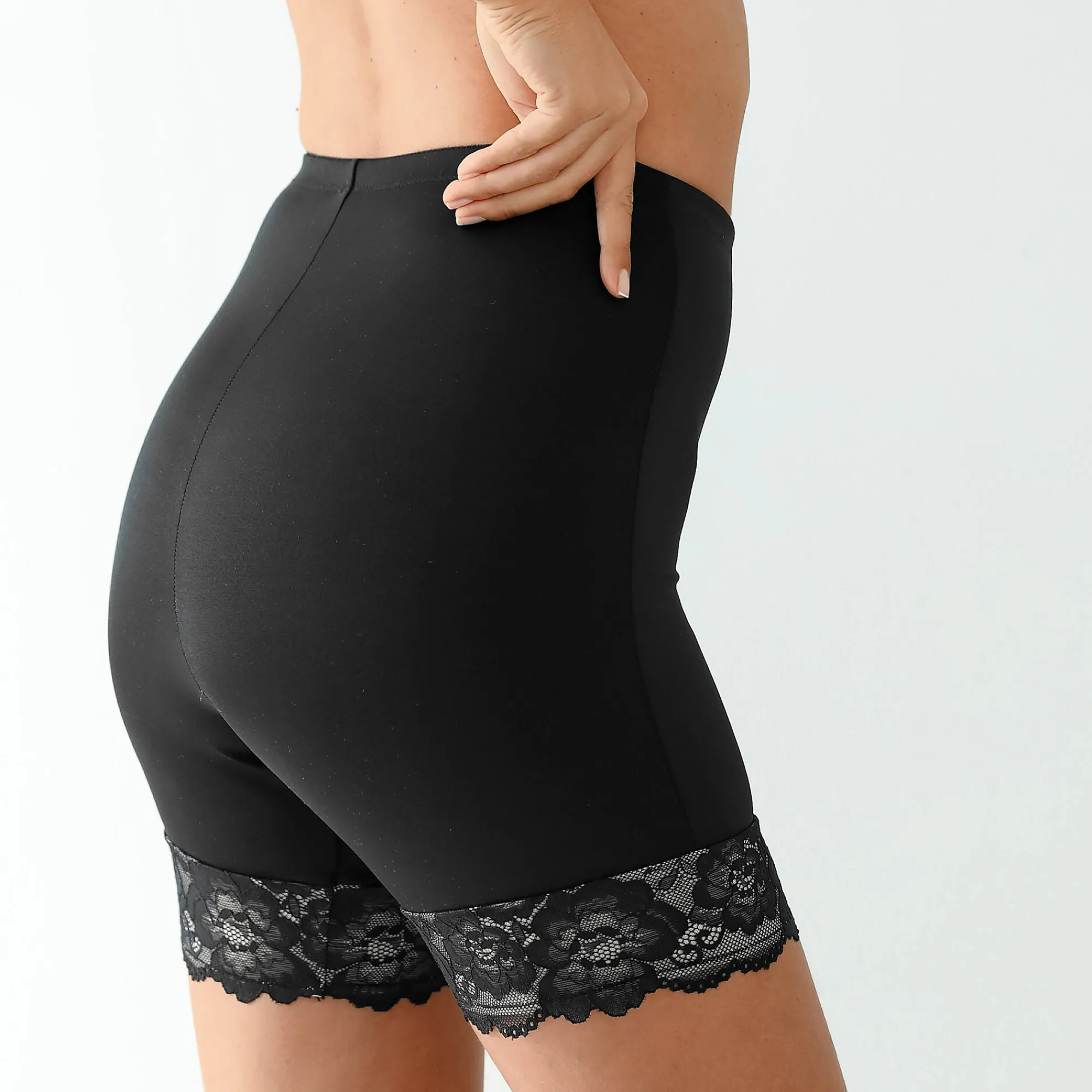 Feestelijke Lingerie|Body En Panty<Blancheporte Pantybroekje in microvezel en kant - modellerend zwart