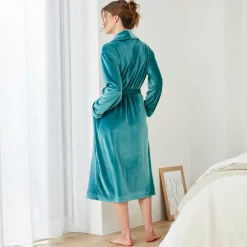 Peignoir En Kamerjas<Blancheporte Peignoir in effen velours celadon