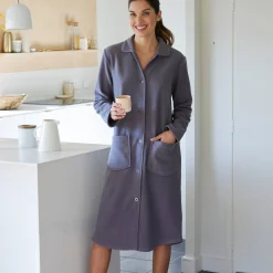 Peignoir En Kamerjas<Blancheporte Peignoir in fleece met knoopsluiting grijs