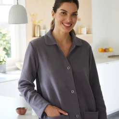 Peignoir En Kamerjas<Blancheporte Peignoir in fleece met knoopsluiting grijs