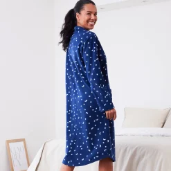 Peignoir En Kamerjas<Blancheporte Peignoir in fleece met sterrenprint marine