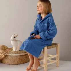 Badjas|Handdoek En Badlaken Kids<Colombine des petits Personaliseerbare badjas met kap in badstof, kinderen felblauw