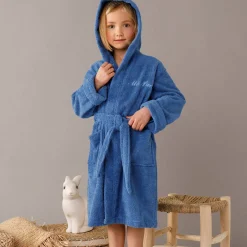 Badjas|Handdoek En Badlaken Kids<Colombine des petits Personaliseerbare badjas met kap in badstof, kinderen felblauw