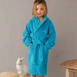 Badjas|Handdoek En Badlaken Kids<Colombine des petits Personaliseerbare badjas met kap in badstof, kinderen turkoois