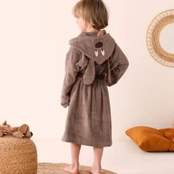 Badjas|Handdoek En Badlaken Kids<Colombine des petits Personaliseerbare "hond" kinderbadjas met kap, katoenen badstof - 340 g/m² chocolade