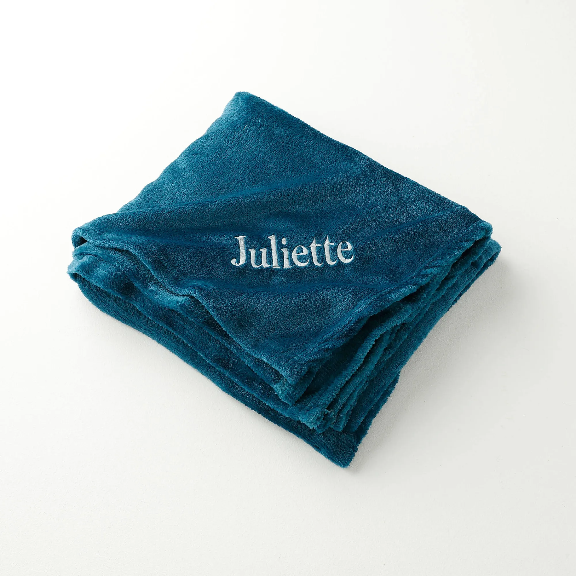 Plaid<Blancheporte Personaliseerbare plaid in fleece, pluchen touch eendenblauw