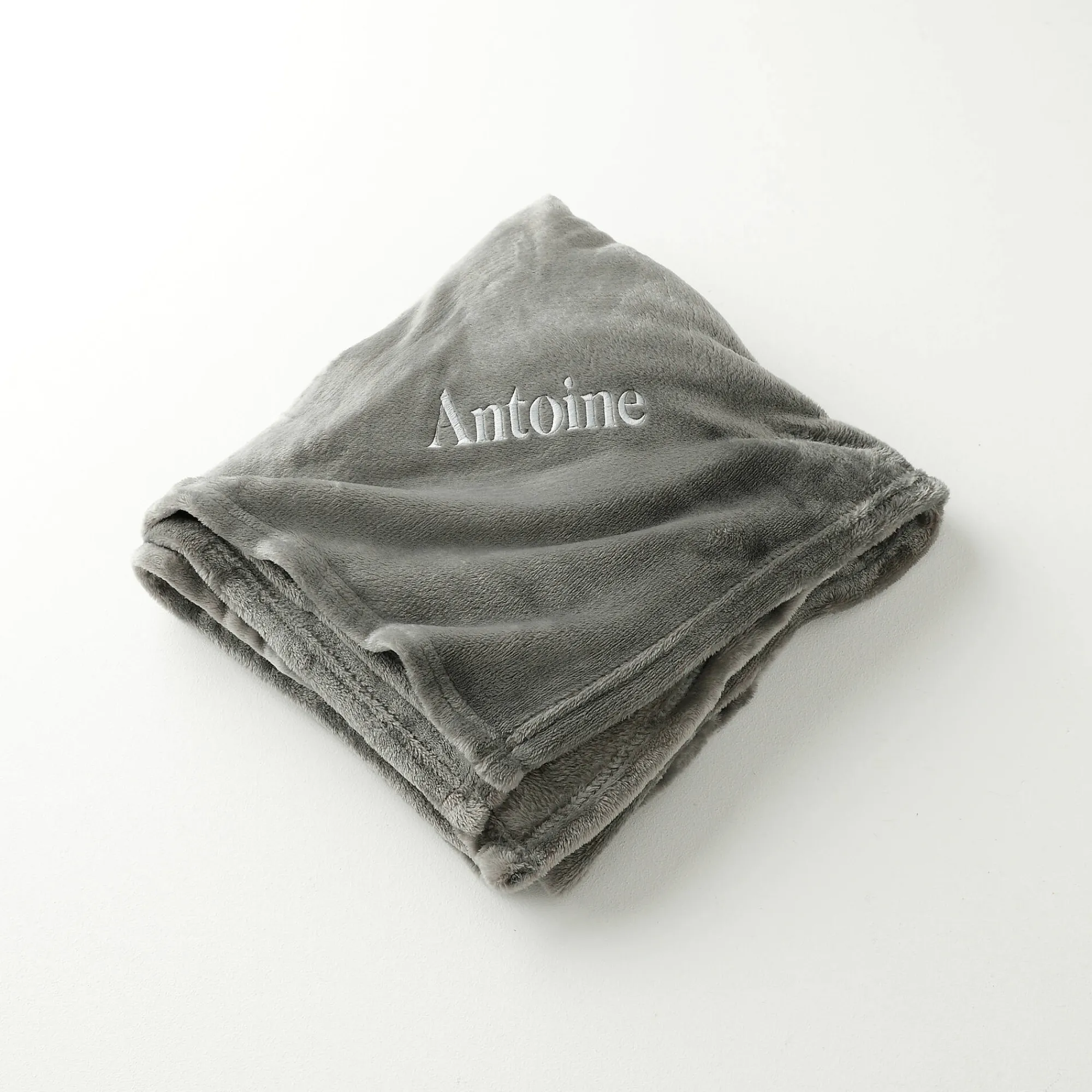 Plaid<Blancheporte Personaliseerbare plaid in fleece, pluchen touch antraciet