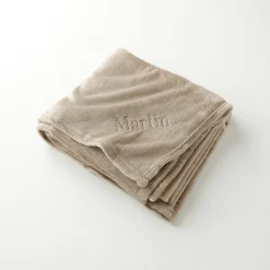Plaid<Blancheporte Personaliseerbare plaid in fleece, pluchen touch taupe