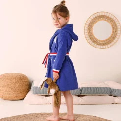 Badjas|Handdoek En Badlaken Kids<Colombine des petits Personaliseerbare "voetbal" kinderbadjas met kap, katoenen badstof - 340 g/m² felblauw