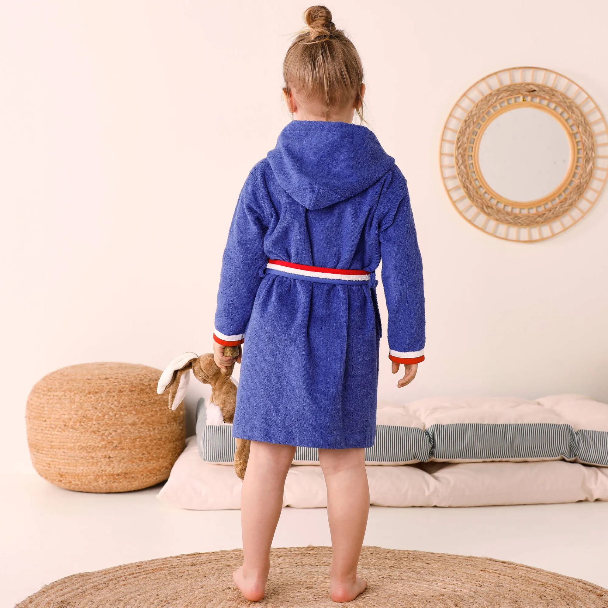 Badjas|Handdoek En Badlaken Kids<Colombine des petits Personaliseerbare "voetbal" kinderbadjas met kap, katoenen badstof - 340 g/m² felblauw