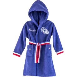 Badjas|Handdoek En Badlaken Kids<Colombine des petits Personaliseerbare "voetbal" kinderbadjas met kap, katoenen badstof - 340 g/m² felblauw