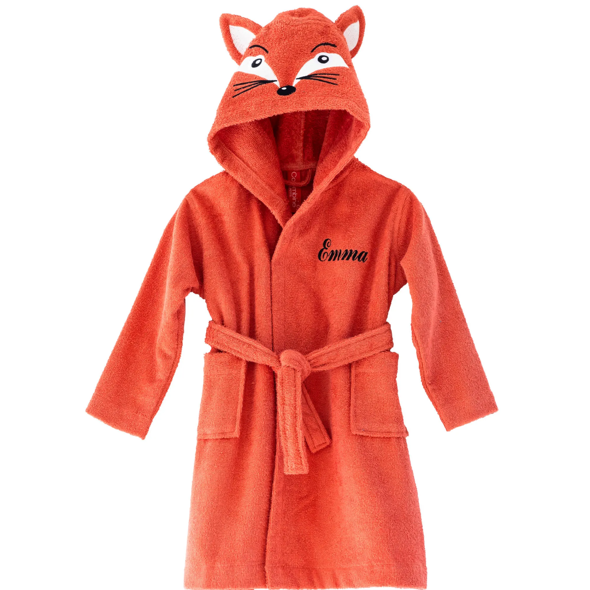 Badjas|Badjas Kids<Colombine des petits Personaliseerbare "vos" kinderbadjas met kap, katoenen badstof - 340 g/m² saffraangeel