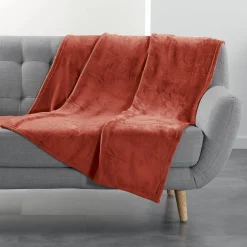 Plaid<Blancheporte Plaid in fleece, pluchen touch terracotta