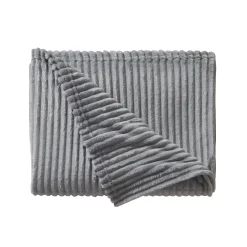 Plaid<Blancheporte Plaid met ribbeleffect en pluchetouch lichtgrijs