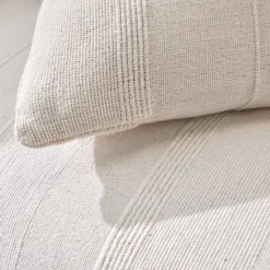 Zeildoekstof<Blancheporte Plaid of sprei, effen katoen met artisanaal weefsel ecru