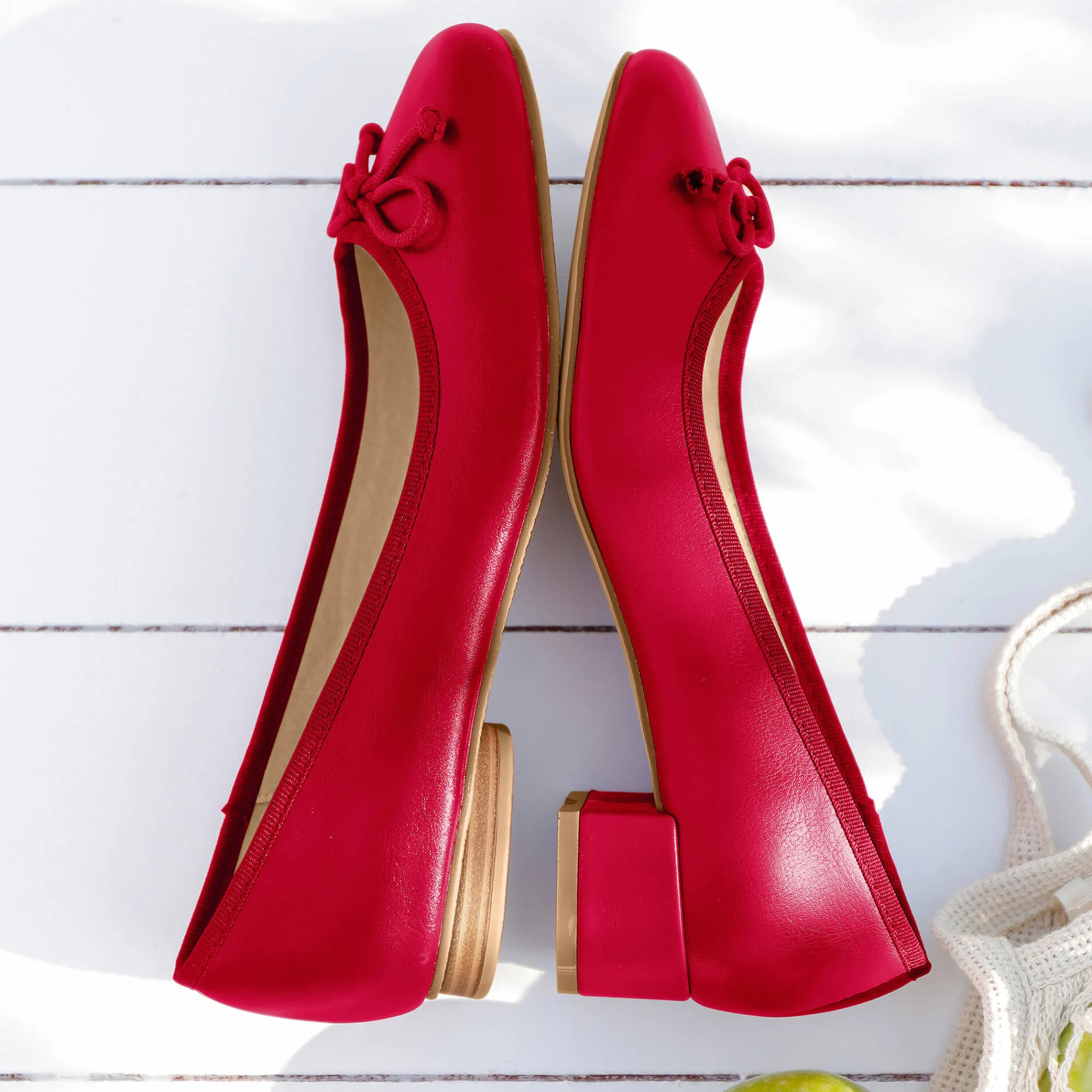 Ballerina's|Schoenen<Blancheporte Platte ballerina's donkerrood