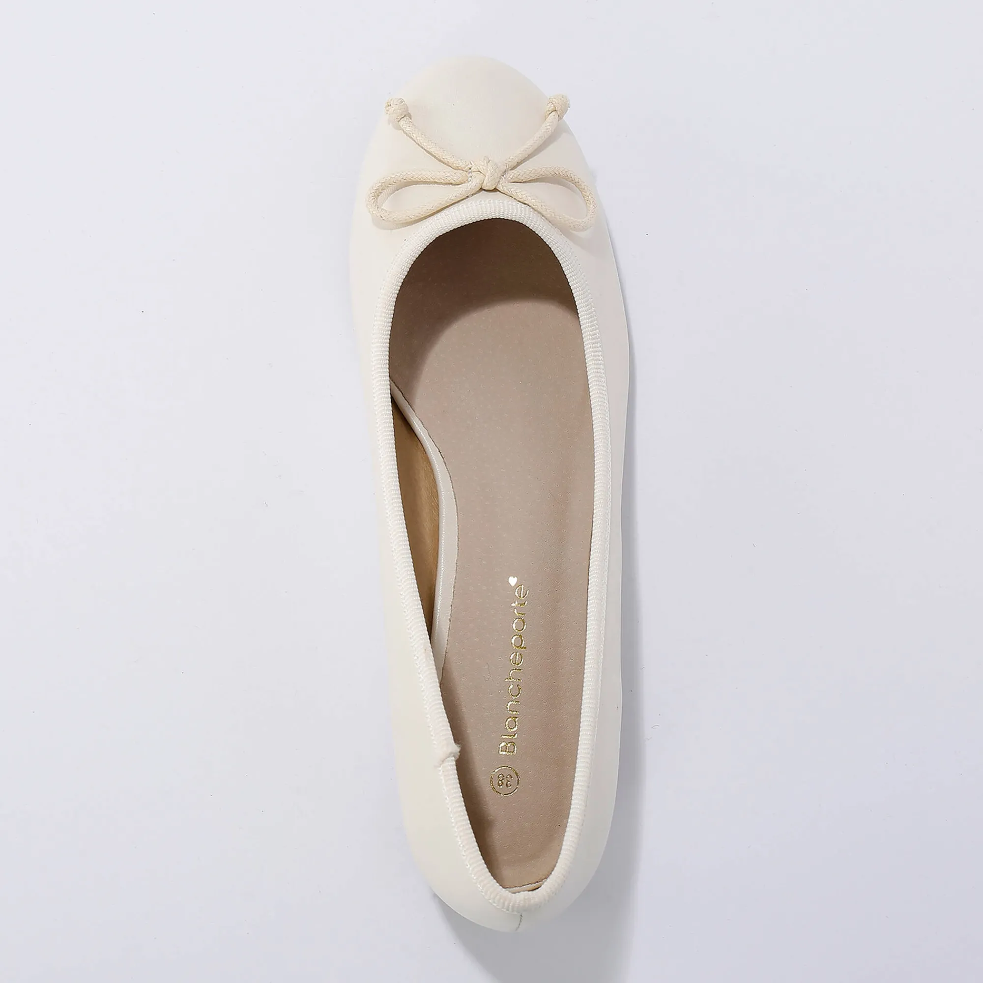 Ballerina's|Schoenen<Blancheporte Platte ballerina's crème