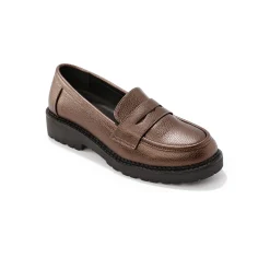 Derby's En Mocassins|Schoenen<Blancheporte Platte ballerina's in microvezel bronskleur