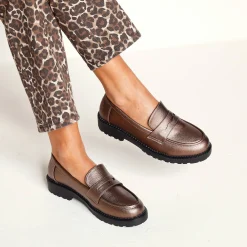Derby's En Mocassins|Schoenen<Blancheporte Platte ballerina's in microvezel bronskleur