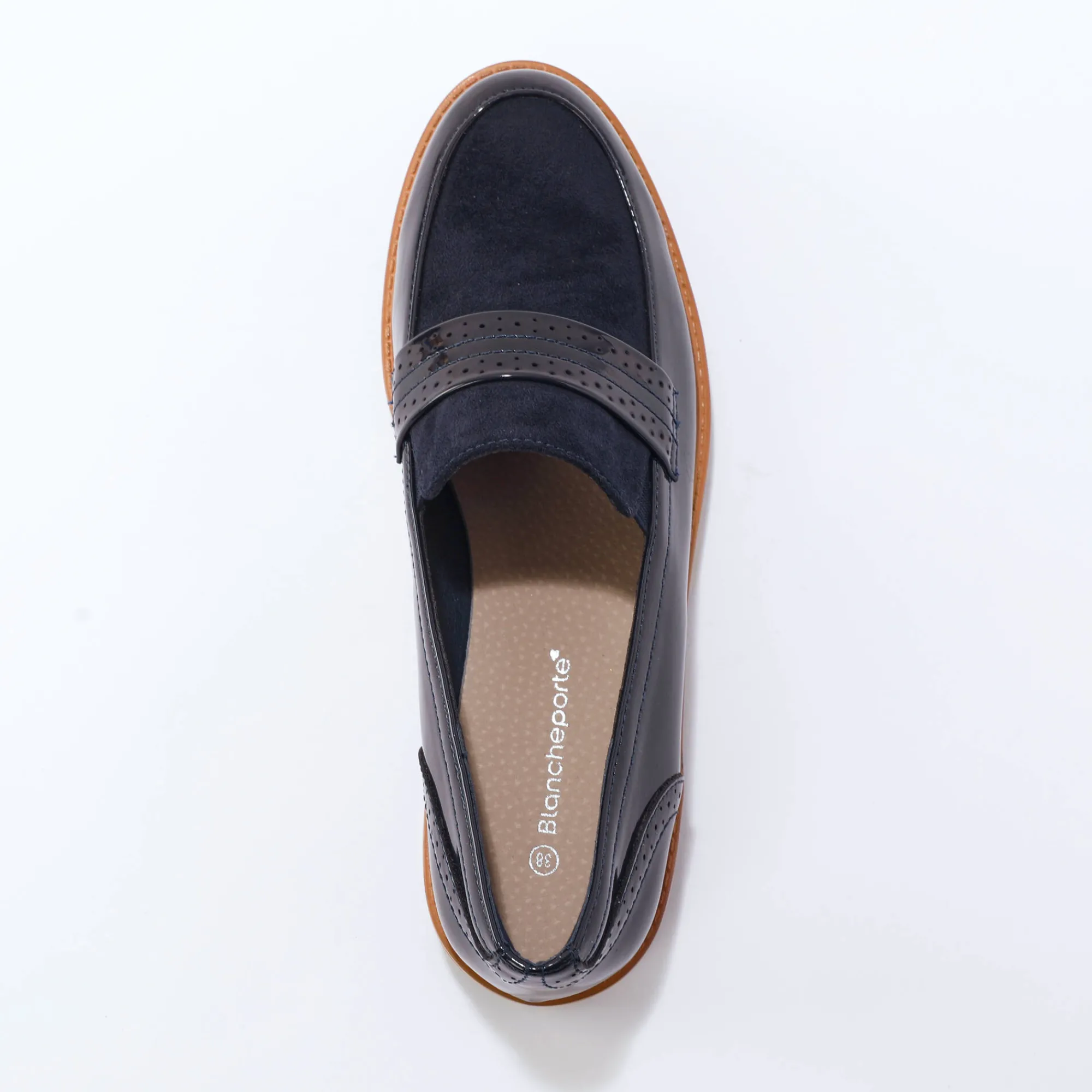 Derby's En Mocassins|Schoenen<Blancheporte Platte ballerina's in microvezel marine
